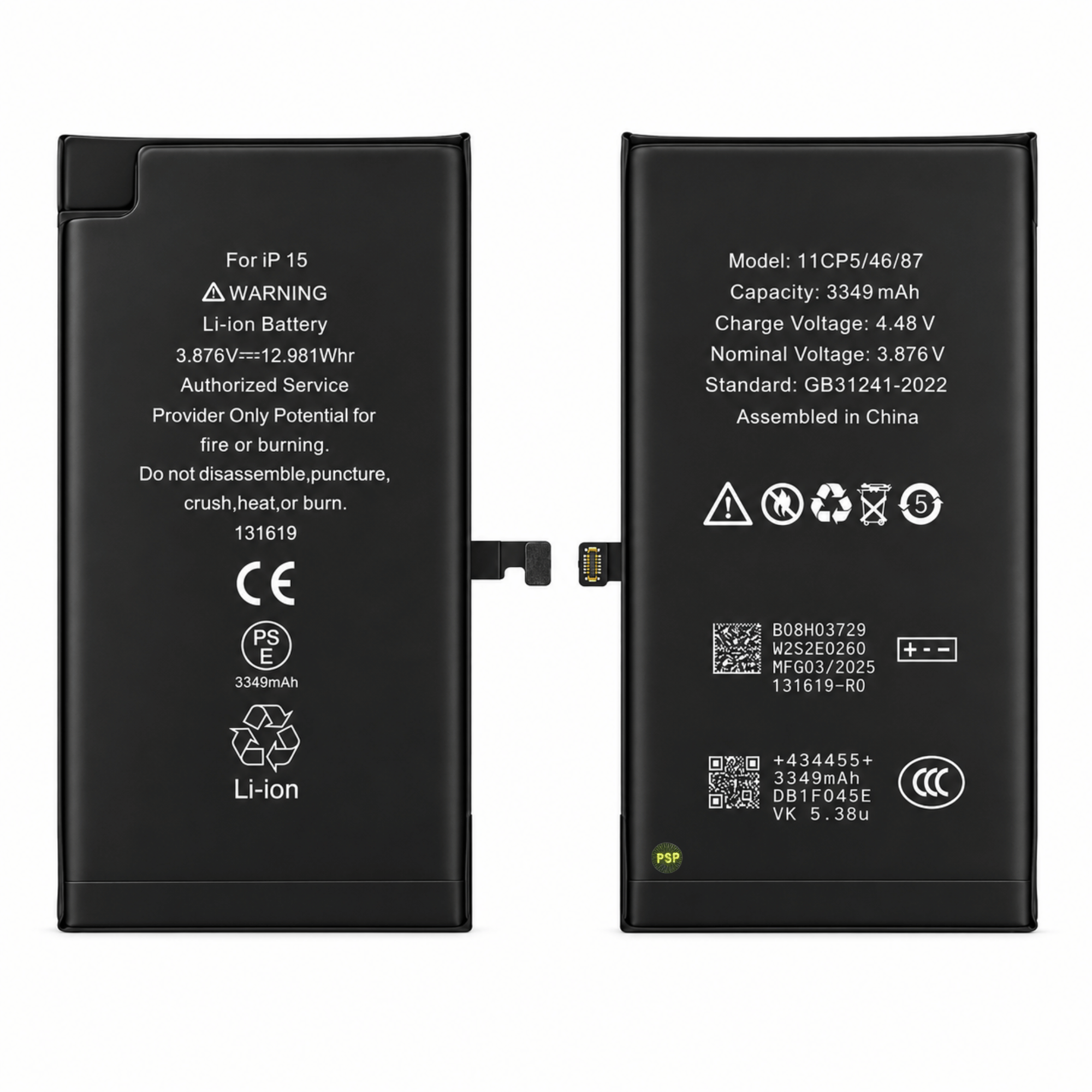 Batterie Ersatz Akku Diagnosefähig für iPhone 15 inkl. Akkukleber