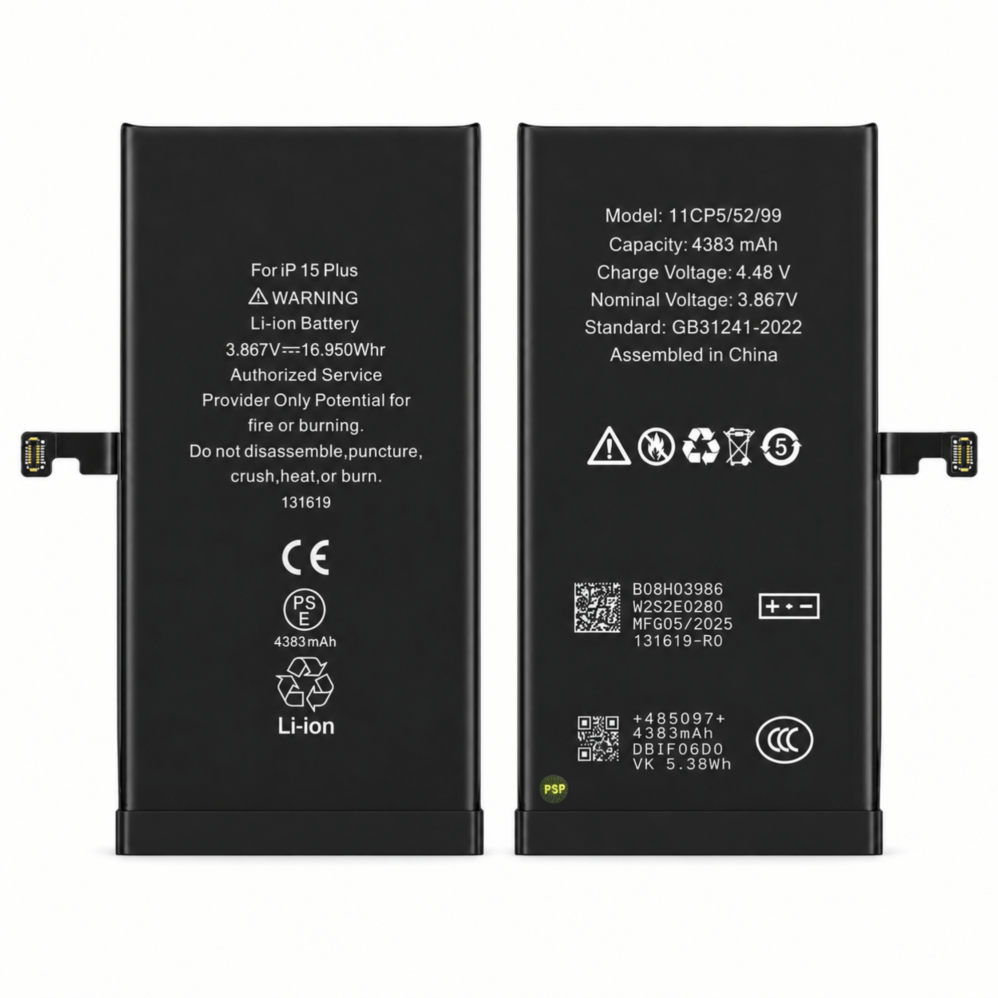 Batterie Ersatz Akku Diagnosefähig für iPhone 15 Plus inkl. Akkukleber