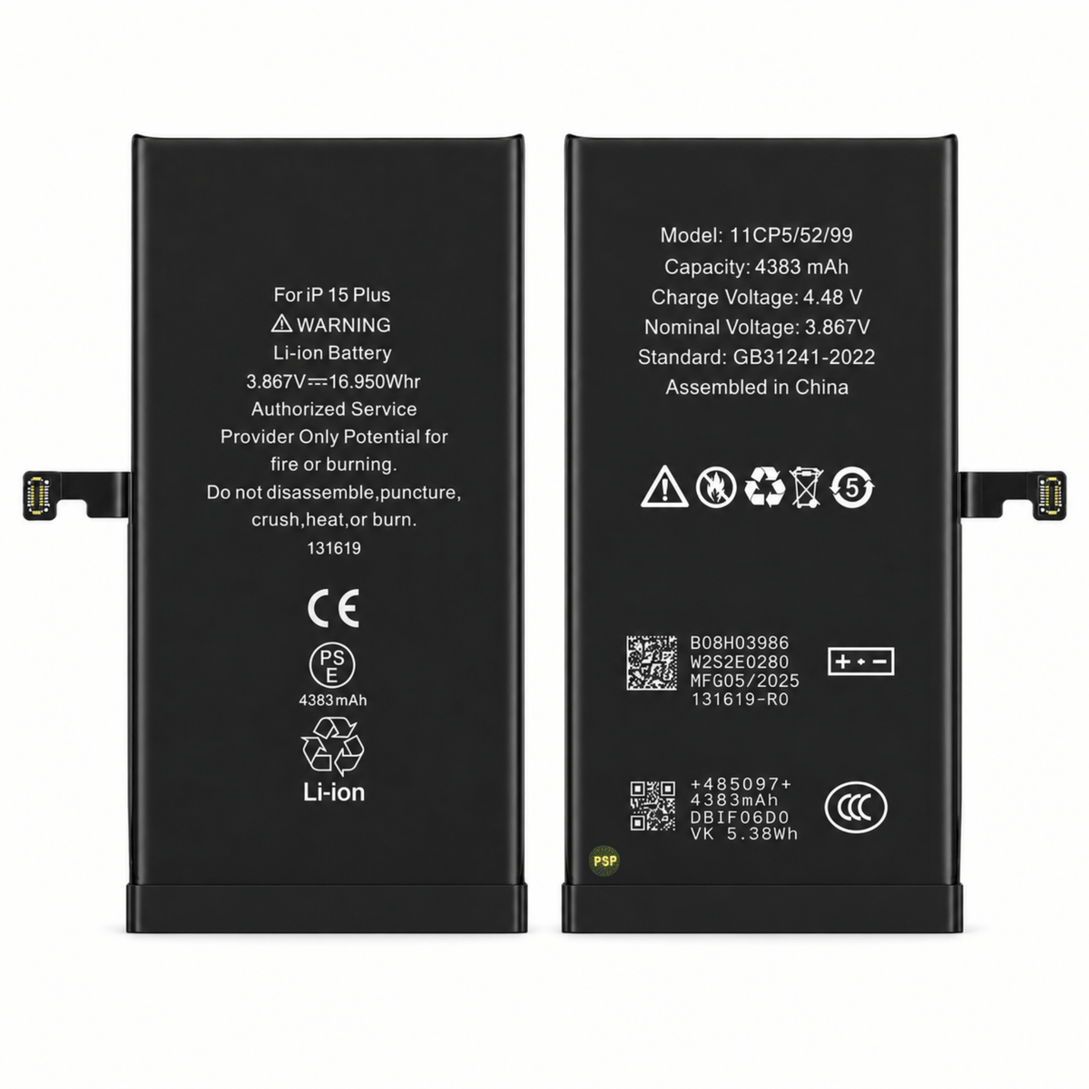 Batterie Ersatz Akku Diagnosefähig für iPhone 15 Plus inkl. Akkukleber