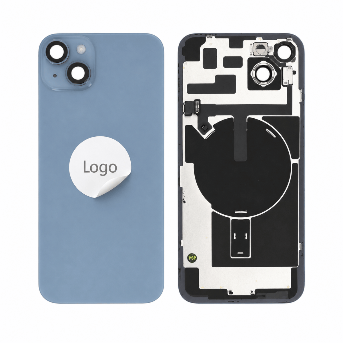 Akkudeckel Back Cover inkl. Kamera Linse, Blitz Licht und Wireless Charging Flex für iPhone 14 Plus - Pulled
