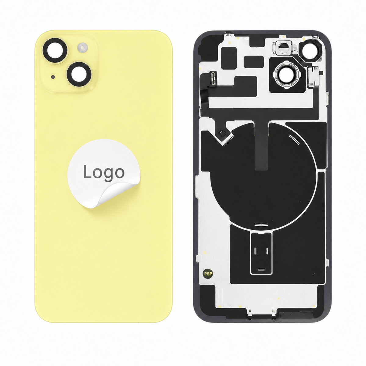 Akkudeckel Back Cover inkl. Kamera Linse, Blitz Licht und Wireless Charging Flex für iPhone 14 Plus - Pulled