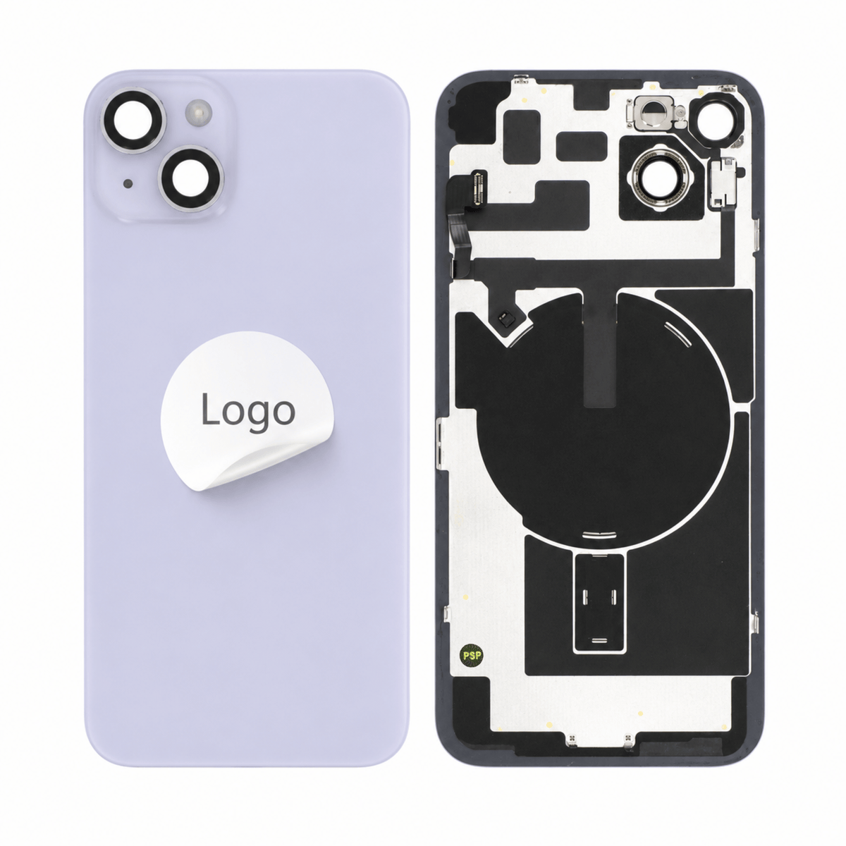 Akkudeckel Back Cover inkl. Kamera Linse, Blitz Licht und Wireless Charging Flex für iPhone 14 Plus - Pulled