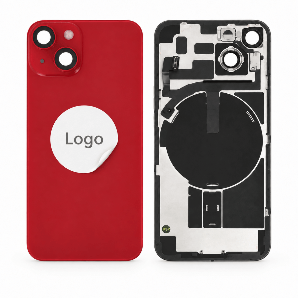 Akkudeckel Back Cover inkl. Kamera Linse, Blitz Licht und Wireless Charging Flex für iPhone 14 - Pulled