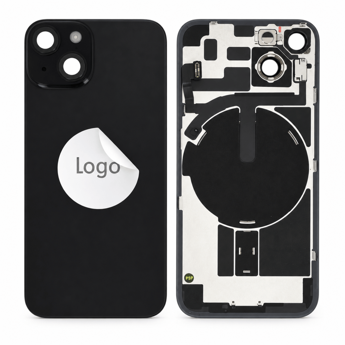 Akkudeckel Back Cover inkl. Kamera Linse, Blitz Licht und Wireless Charging Flex für iPhone 14 - Pulled