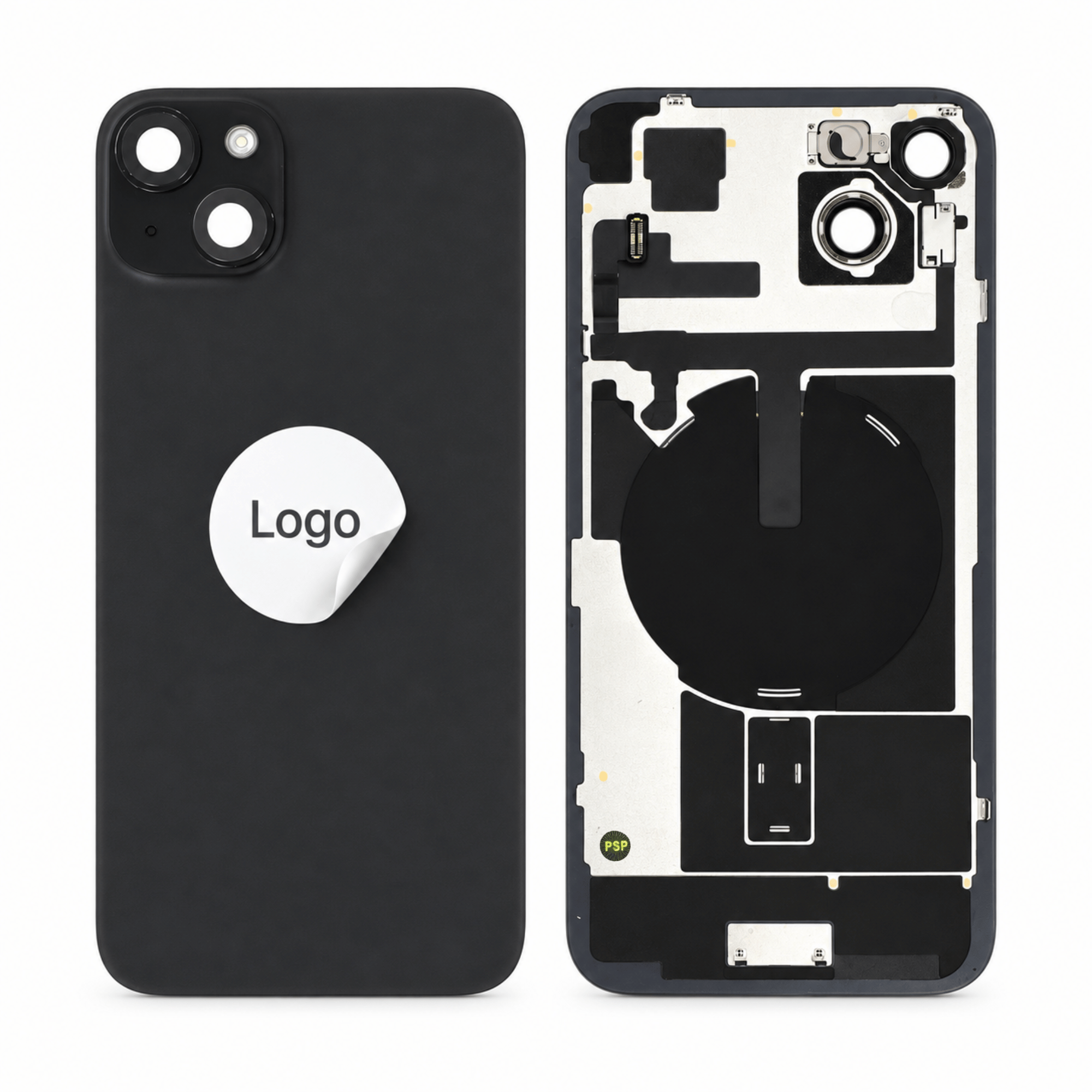 Akkudeckel Back Cover inkl. Kamera Linse, Blitz Licht und Wireless Charging Flex für iPhone 15 Plus - Pulled