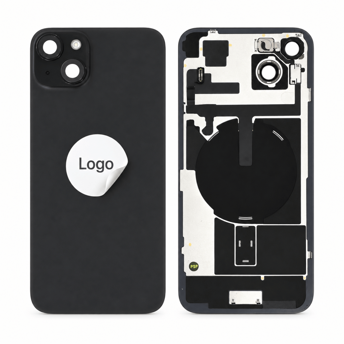 Akkudeckel Back Cover inkl. Kamera Linse, Blitz Licht und Wireless Charging Flex für iPhone 15 Plus - Pulled