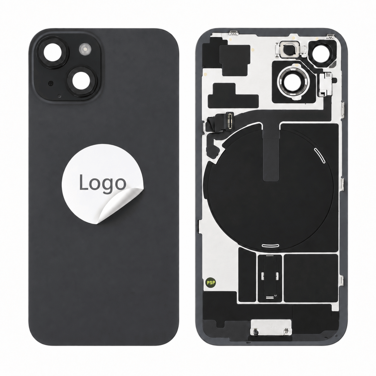 Akkudeckel Back Cover inkl. Kamera Linse, Blitz Licht und Wireless Charging Flex für iPhone 15 - Pulled