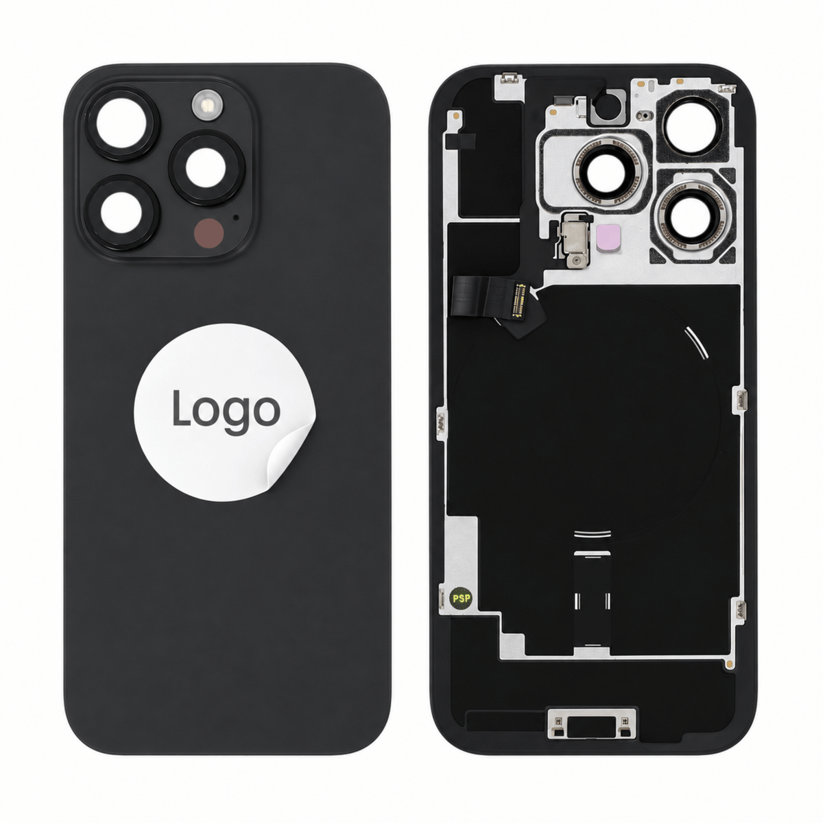 Akkudeckel Back Cover inkl. Kamera Linse, Blitz Licht und Wireless Charging Flex für iPhone 16 Pro - Titanium Pulled