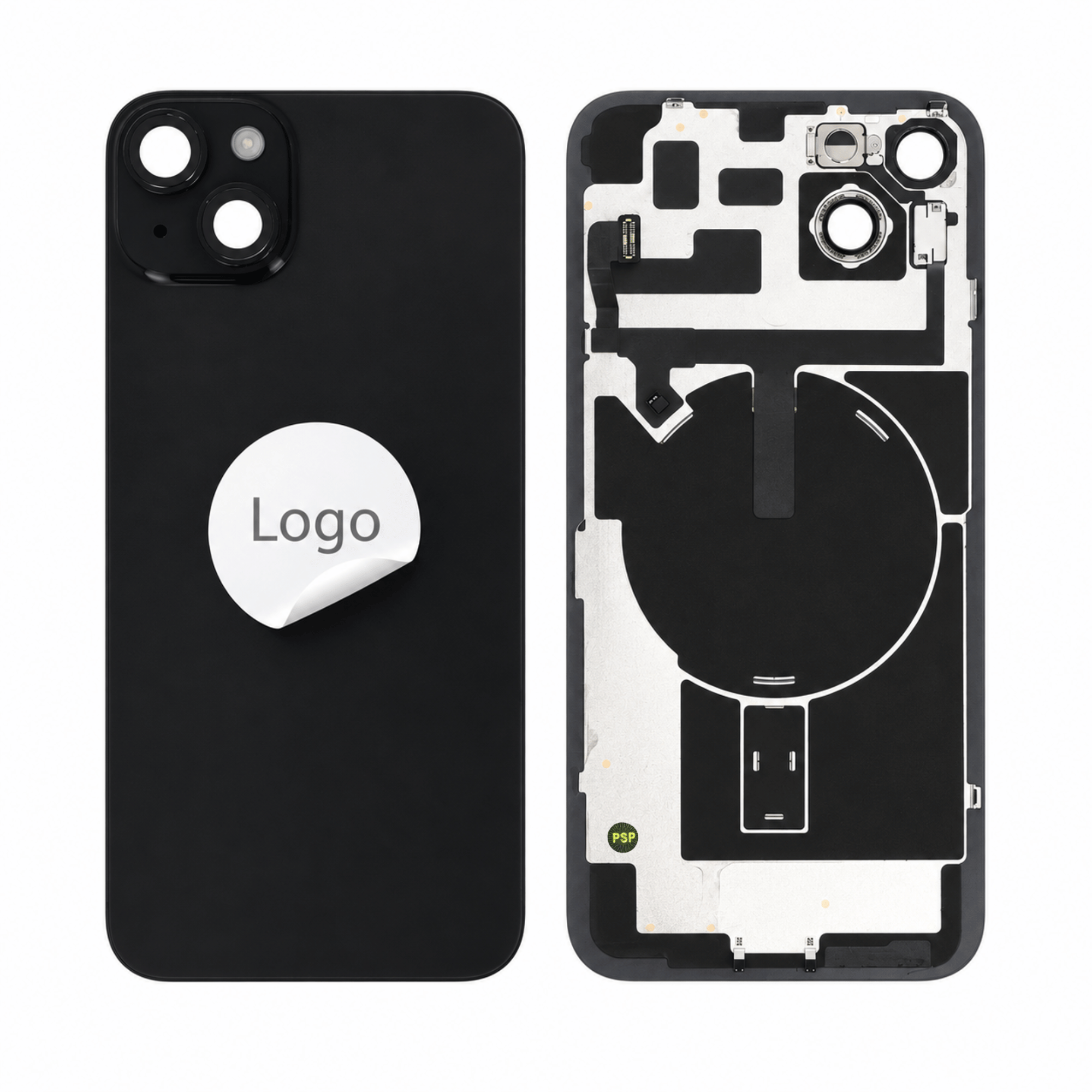 Akkudeckel Back Cover inkl. Kamera Linse, Blitz Licht und Wireless Charging Flex für iPhone 14 Plus - Pulled