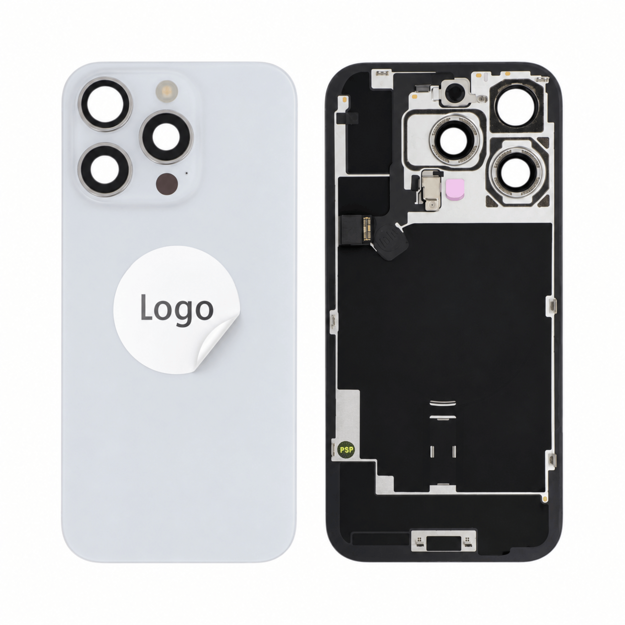 Akkudeckel Back Cover inkl. Kamera Linse, Blitz Licht und Wireless Charging Flex für iPhone 16 Pro Max - Titanium Pulled